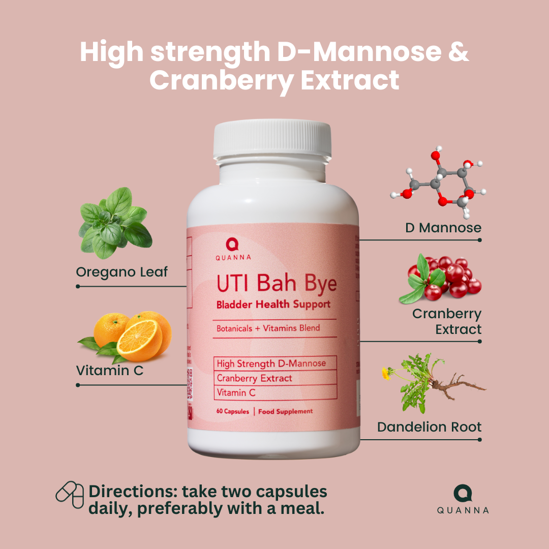 Prevent UTIs with UTI Bah Bye | The Ultimate Urinary Tract Health Supplement | Quanna Prevent UTIs with UTI Bah Bye | The Ultimate Urinary Tract Health Supplement | Quanna